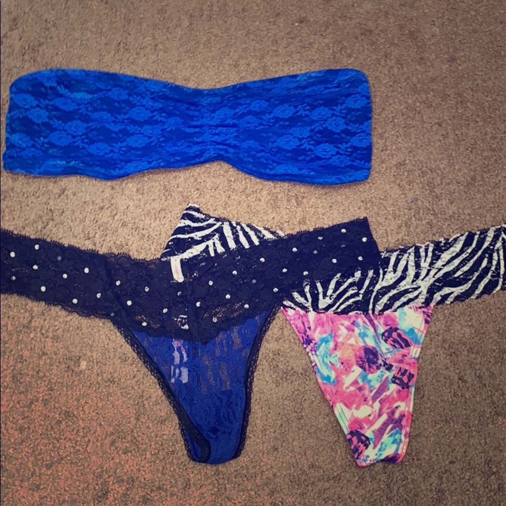 VS Pink Bandeu and Thong Set